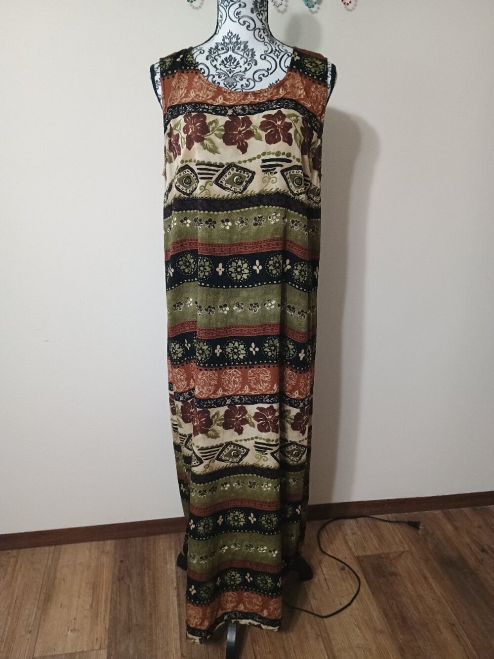 Vintage Studio Ease Tank Dress Size 16 Earth Tones